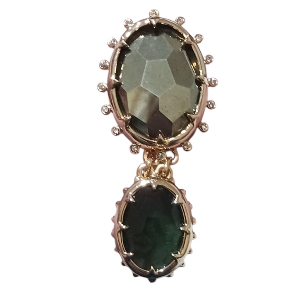 Alexis Bittar Georgian Double Stone Brooch - Picture 4 of 10